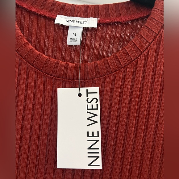 NINE WEST Ribbed Midi Dress in Terracotta. NWT - Picture 2 of 3